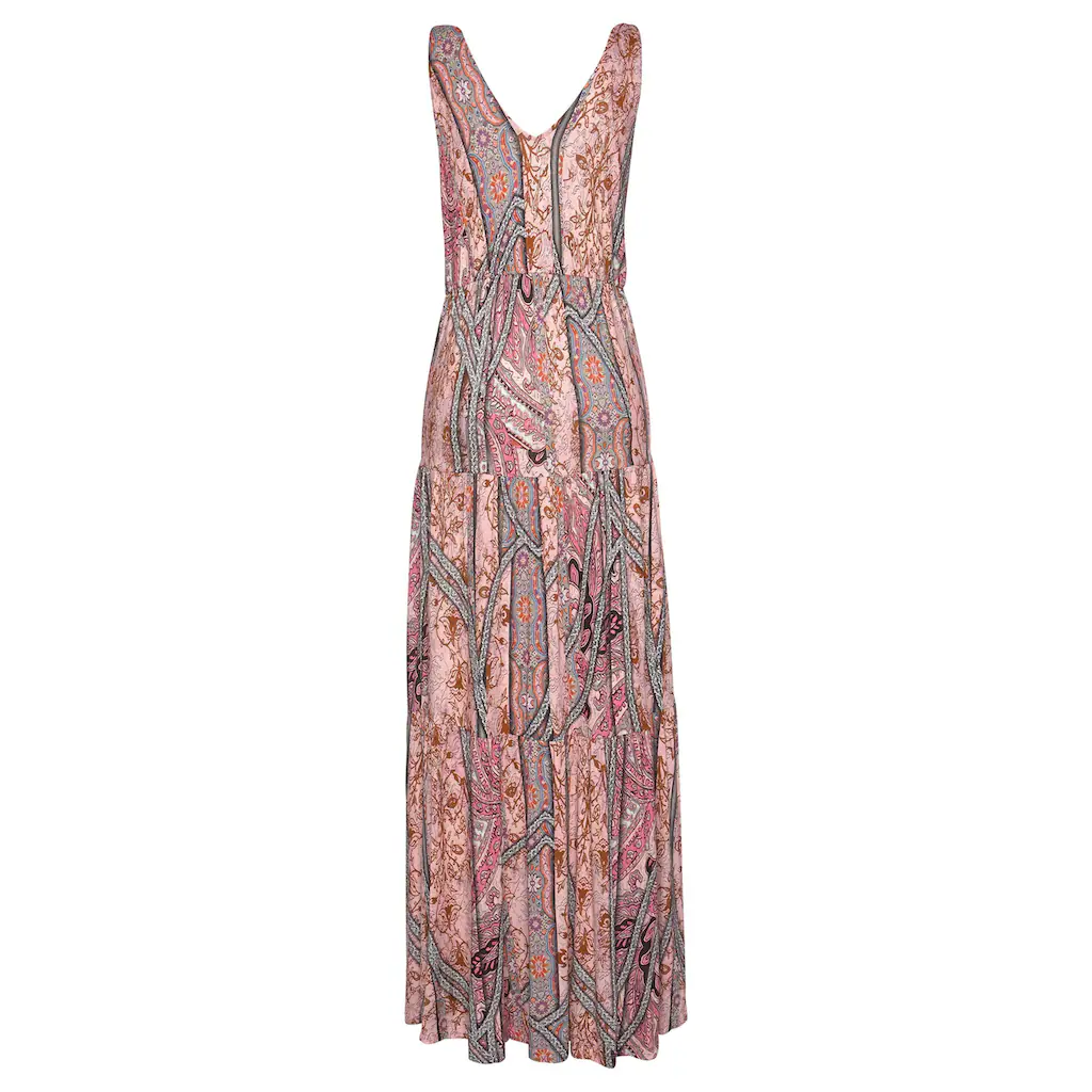 Buffalo Maxikleid mit modischen Volants und Allover-Druck Sommerkleid Strandkleid JETZT KAUFEN