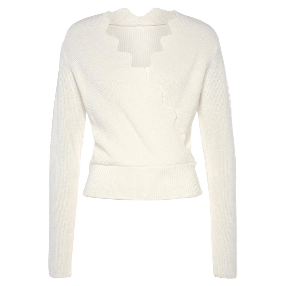 LASCANA Strickpullover mit Wellenkante modischer Damenpullover mit besonderem Ausschnitt Letzter Tag