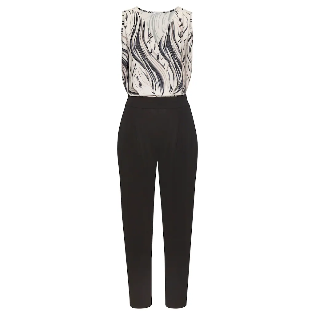 LASCANA Overall mit bedrucktem Oberteil eleganter Jumpsuit Business-Look festlich Vierteljährliche Förderung
