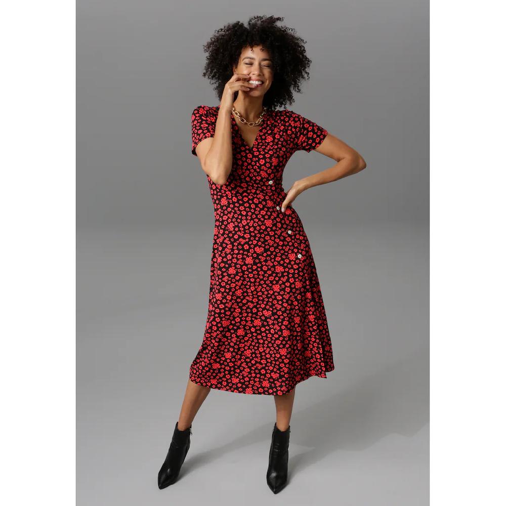 Aniston CASUAL Jerseykleid in Wickeloptik Fabrikladen