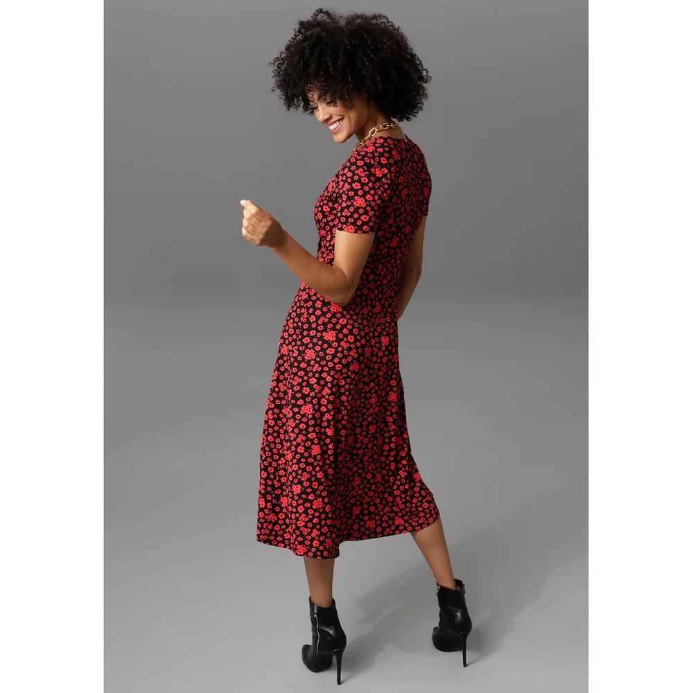 Aniston CASUAL Jerseykleid in Wickeloptik Fabrikladen