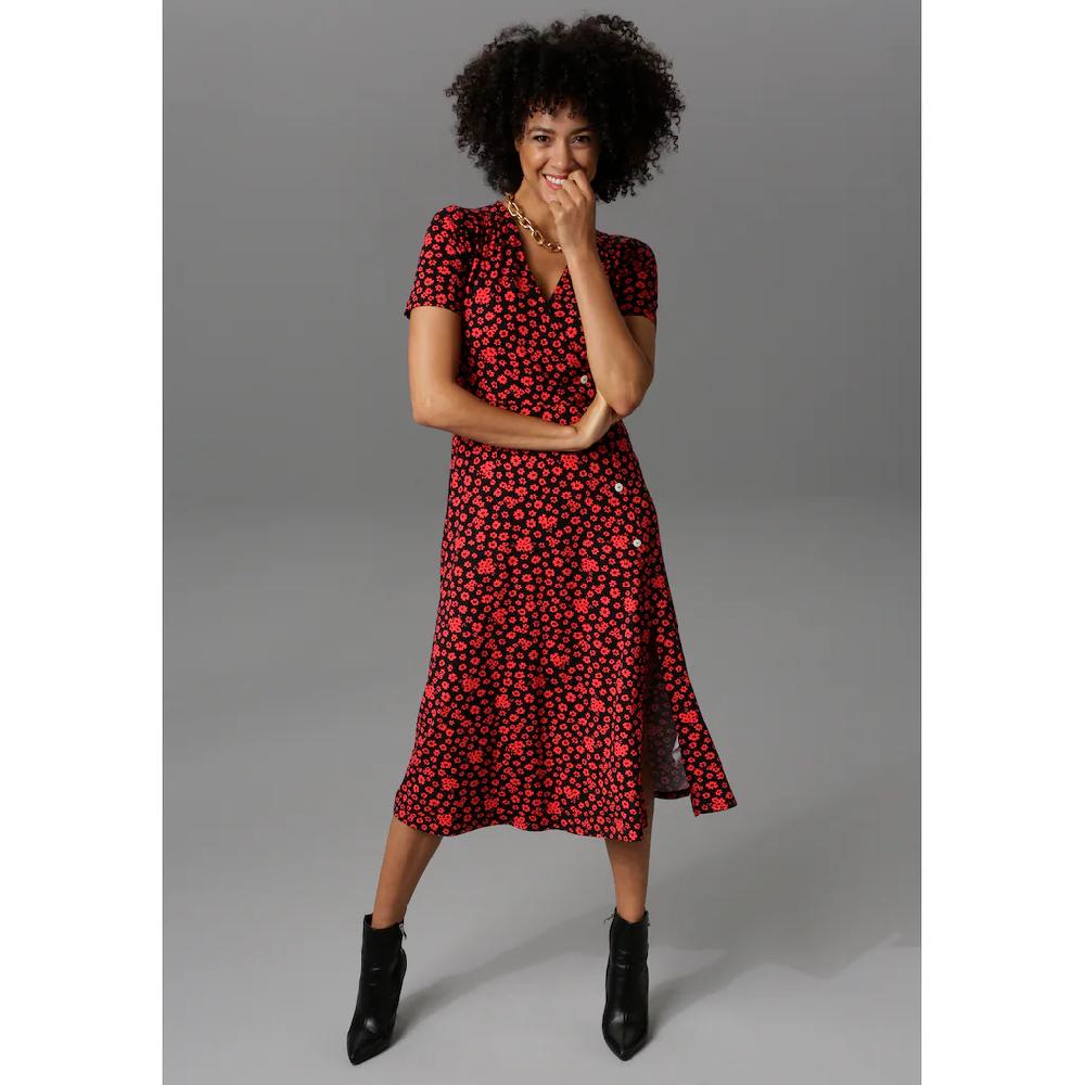 Aniston CASUAL Jerseykleid in Wickeloptik Fabrikladen