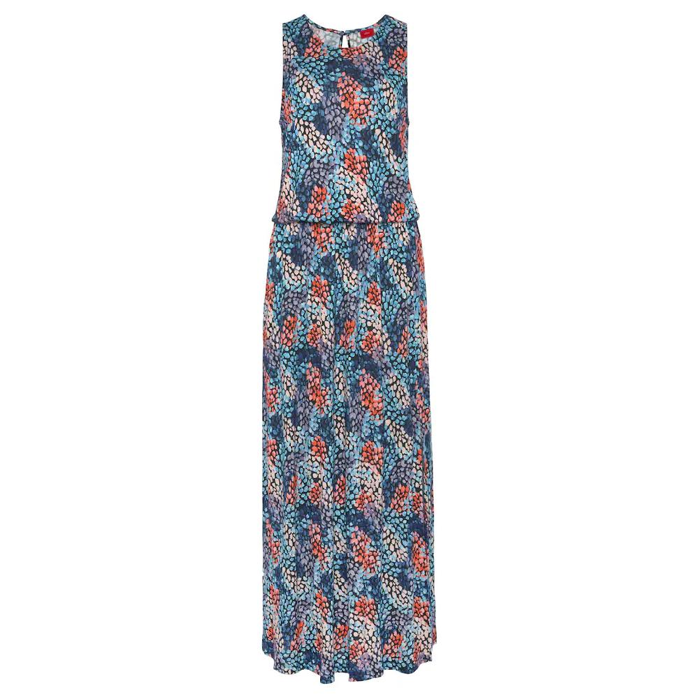 s.Oliver Maxikleid mit Tupfenprint und Schlitz weiches Jerseykleid Sommerkleid 50% Rabatt für begrenzte Zeit