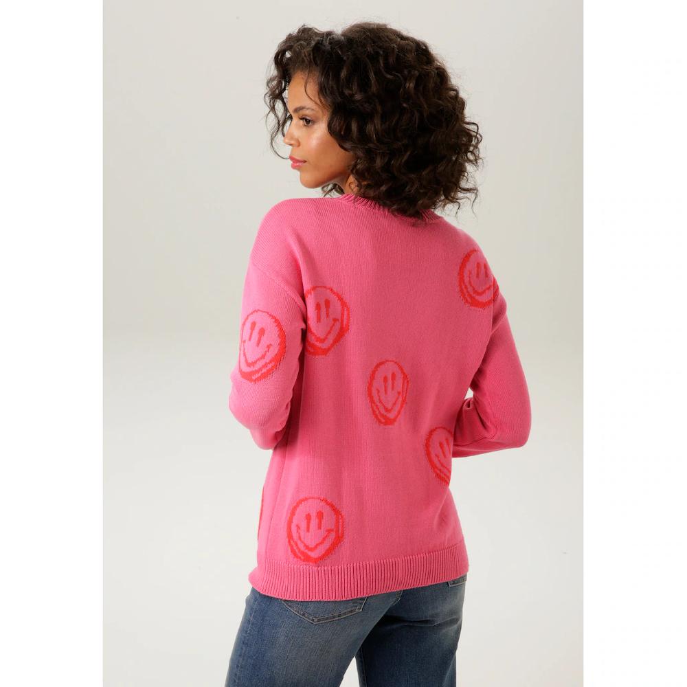 Aniston CASUAL Strickpullover mit eingestrickten Smileys Rabatte dieses Monats