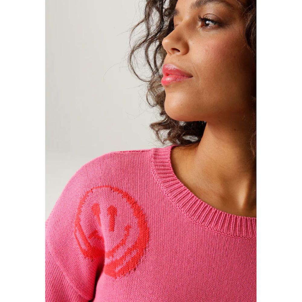 Aniston CASUAL Strickpullover mit eingestrickten Smileys Rabatte dieses Monats