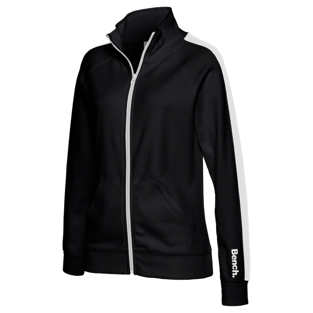Bench. Loungewear Sweatjacke mit Seitenstreifen und Stehkragen Loungewear Outlet