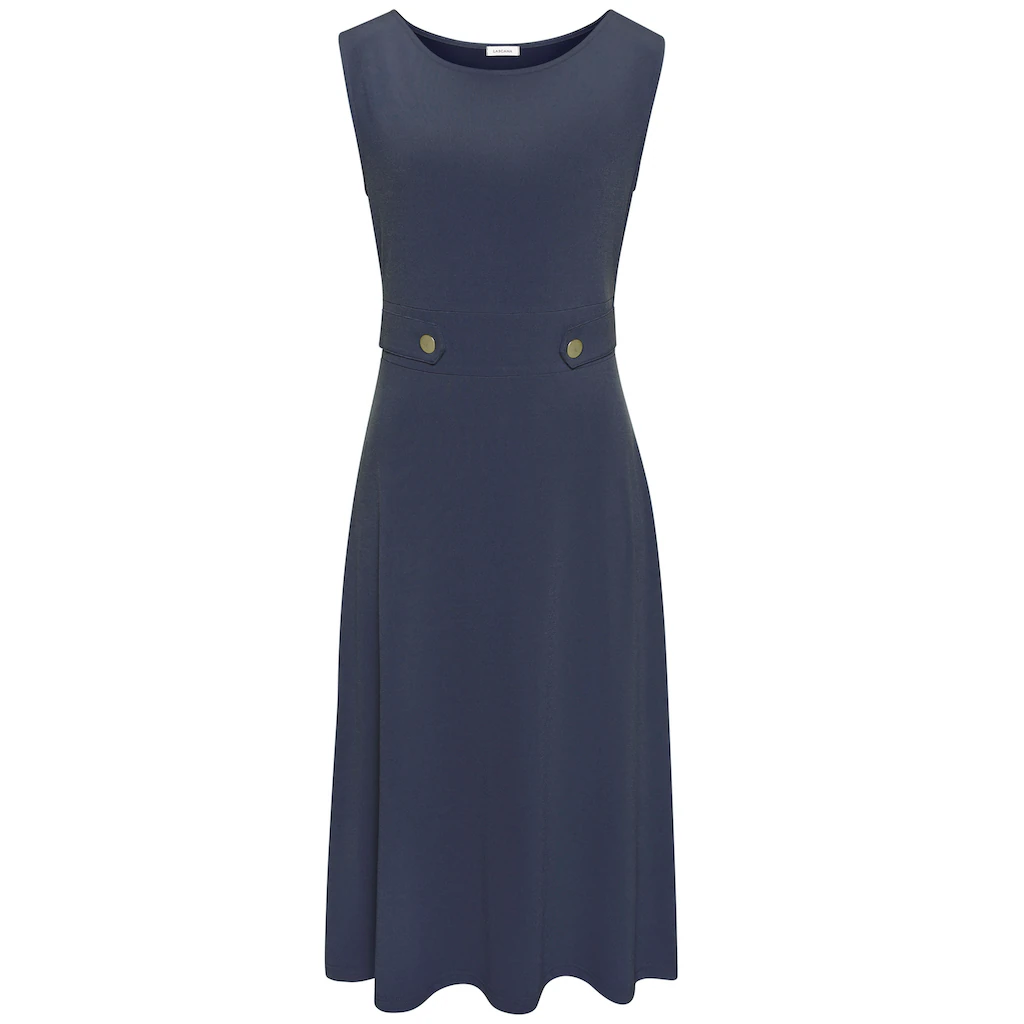 LASCANA Midikleid mit dekorativen Riegeln und goldenen Zierknöpfen bügelfrei im Angebot