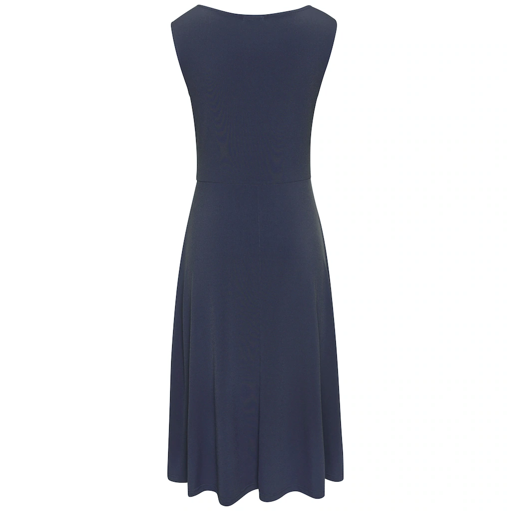 LASCANA Midikleid mit dekorativen Riegeln und goldenen Zierknöpfen bügelfrei im Angebot