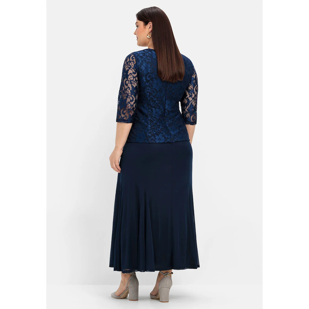 Sheego Abendkleid »Große Größen« mit floraler Spitze Preisnachlass