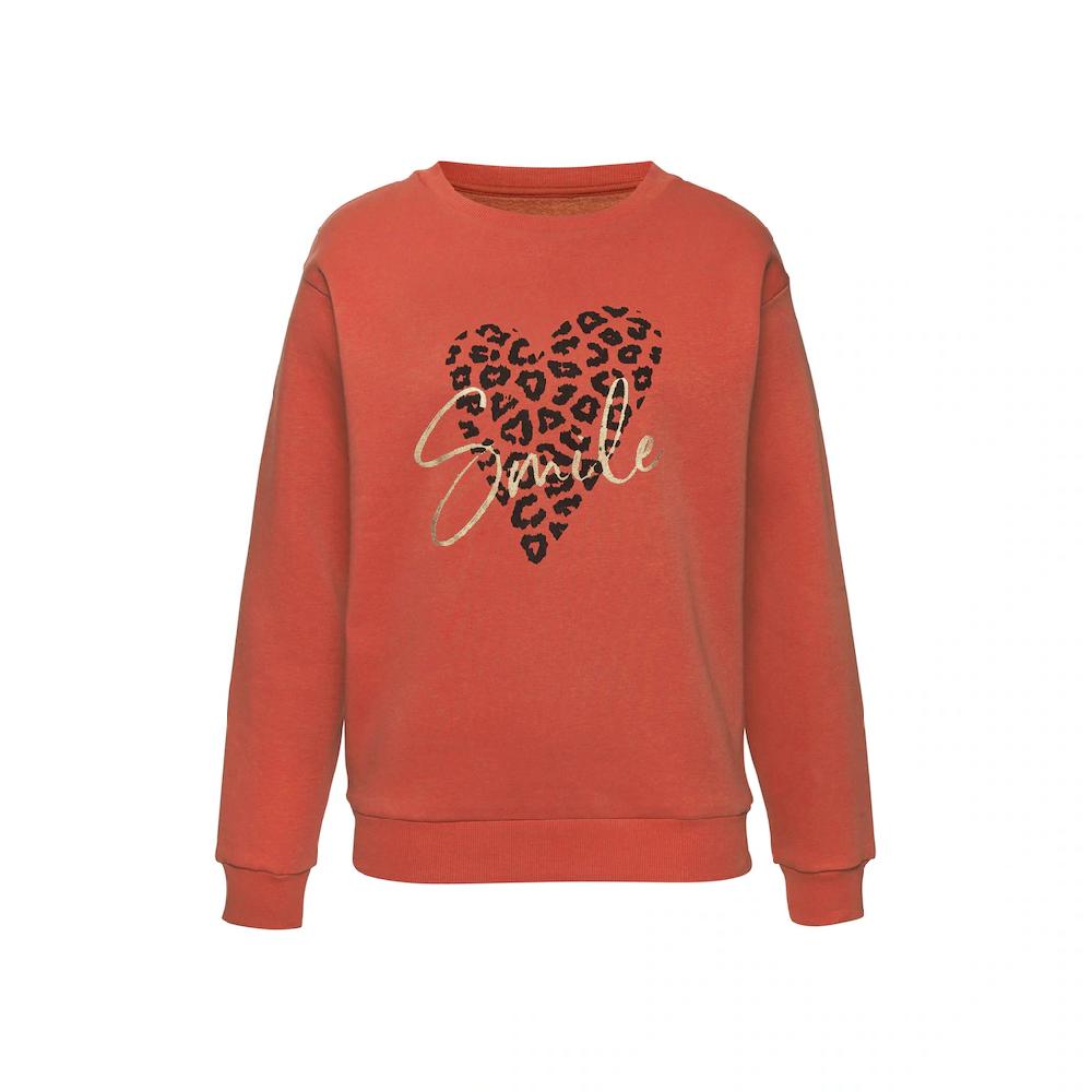 LASCANA Sweatshirt Loungehirt mit Herz-Leo-Druck Loungewear Cyber Monday