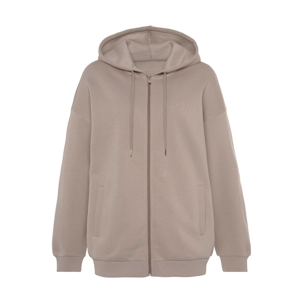 LASCANA Kapuzensweatjacke mit seitlichen Taschen und Innen angeraut Loungewear Muttertagsangebot