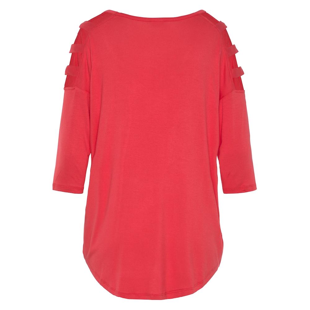 LASCANA 3/4-Arm-Shirt mit Cut-outs raffiniertes Longsleeve schulterfrei Vatertagsangebot