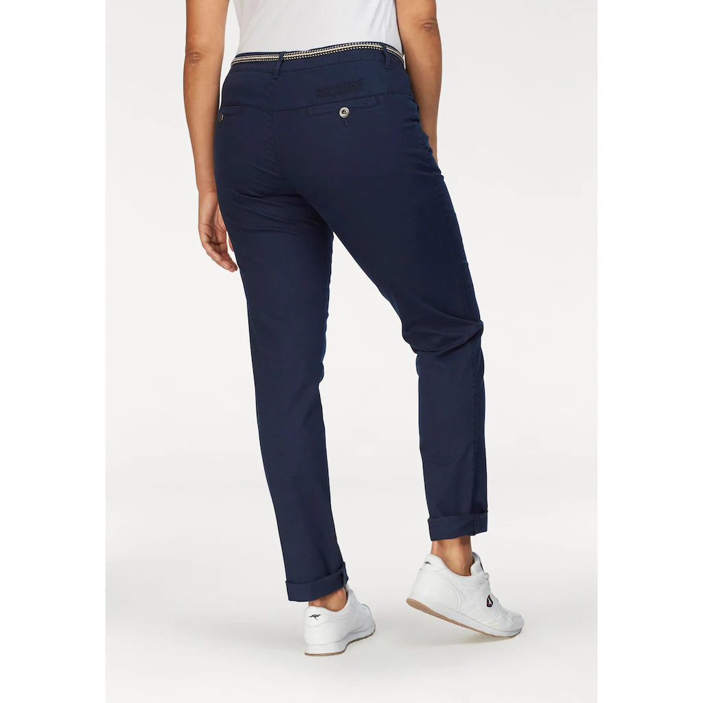 KangaROOS Chinohose (Set 2 tlg. mit Gürtel) in schmaler Form mit Kordel zu binden Große Rabatte