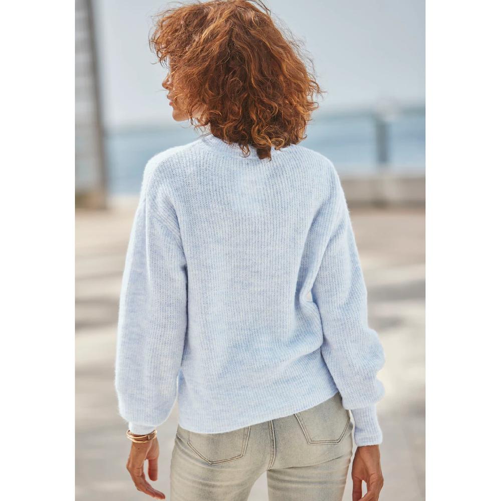 LASCANA Strickpullover in Melange-Optik lockerer Damenpullover Basic Neuheiten