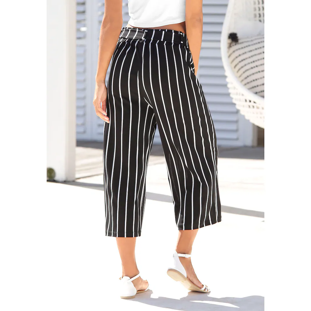 LASCANA Culotte (mit Bindegürtel) in 7/8-Länge und Bindegürtel Stoffhose elegant und sommerlich Bestseller