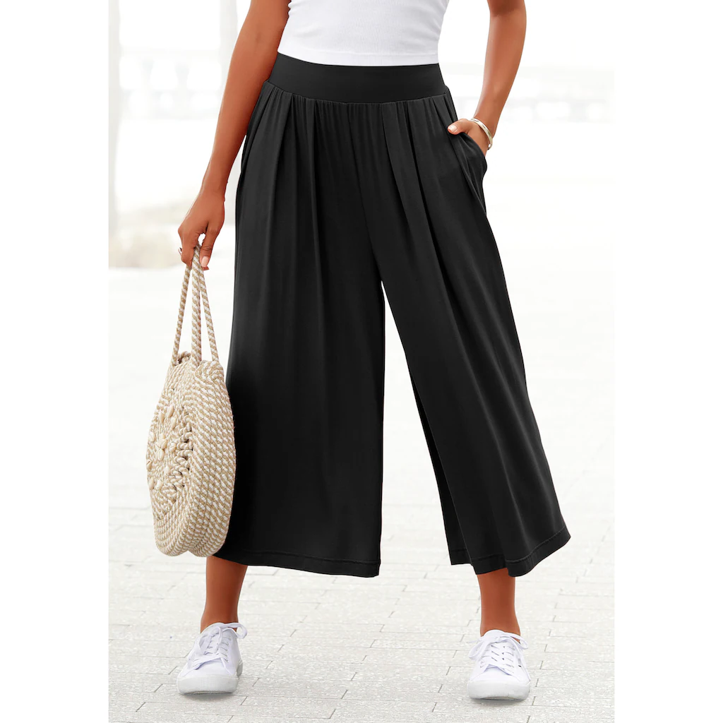 LASCANA Culotte mit extra-weitem Bein und Taschen bequeme Jerseyhose Wochenangebot