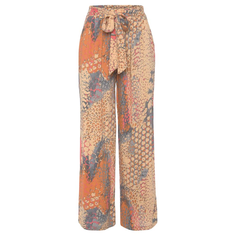 Buffalo Palazzohose (mit Bindegürtel) mit Animalprint und elastischem Bund Schlupfhose Stoffhose Zeitbegrenzte Promotion