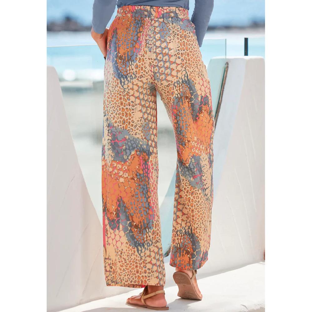 Buffalo Palazzohose (mit Bindegürtel) mit Animalprint und elastischem Bund Schlupfhose Stoffhose Zeitbegrenzte Promotion