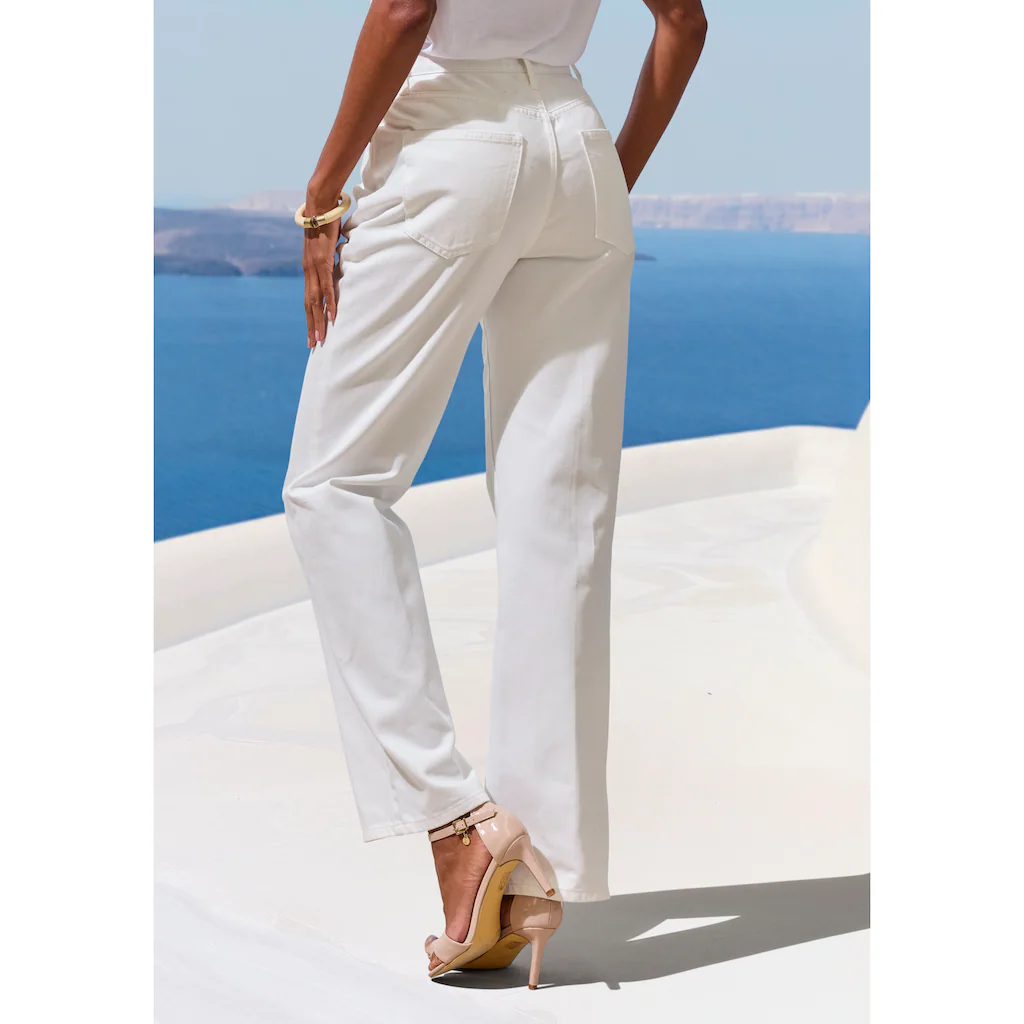 LASCANA Weite Jeans mit hohem Bund und 5-Pocket-Style Wide-Leg Jeans Black Friday Preise