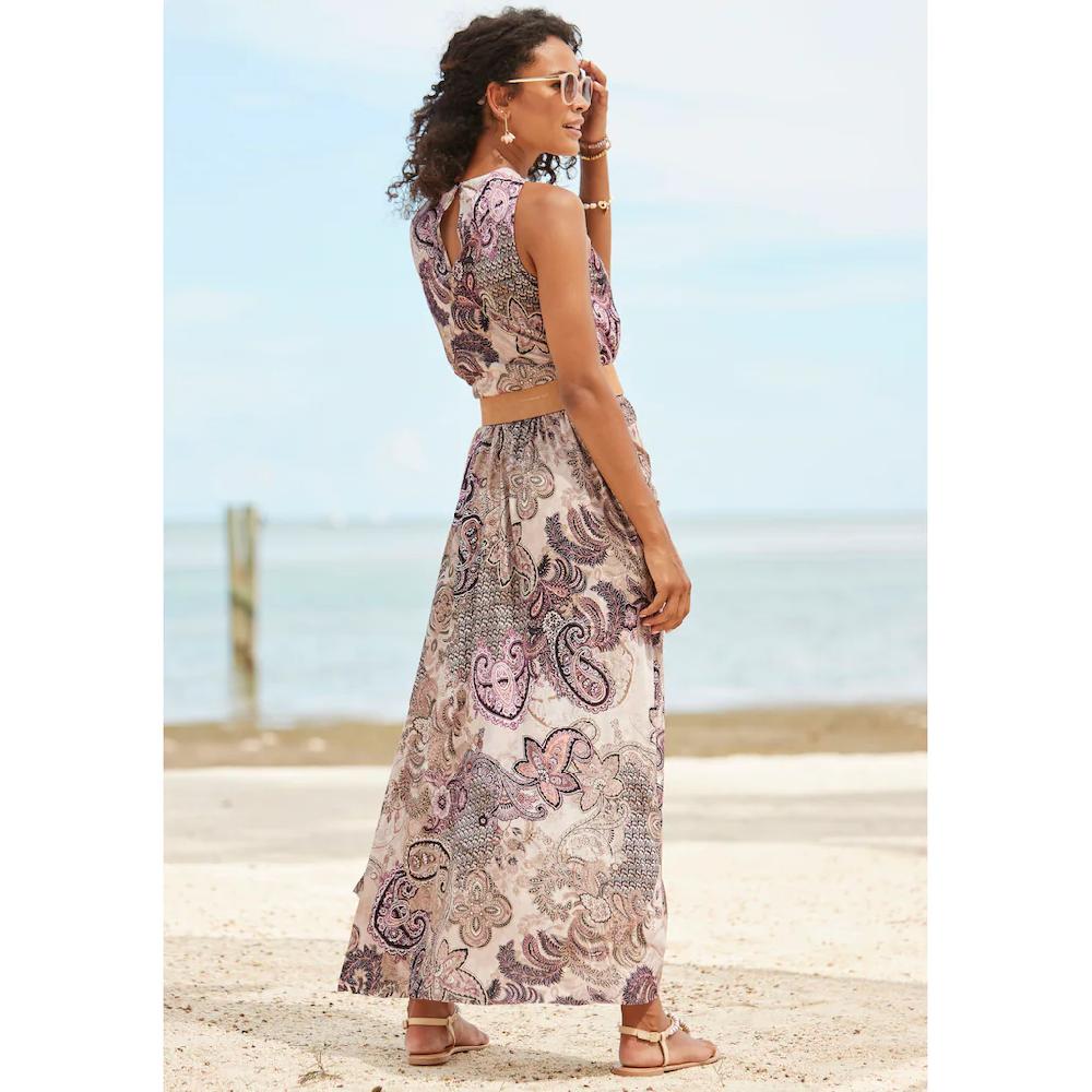 LASCANA Maxikleid mit Paisleyprint und Schlitz leichtes Sommerkleid Strandkleid Rabatte dieses Monats
