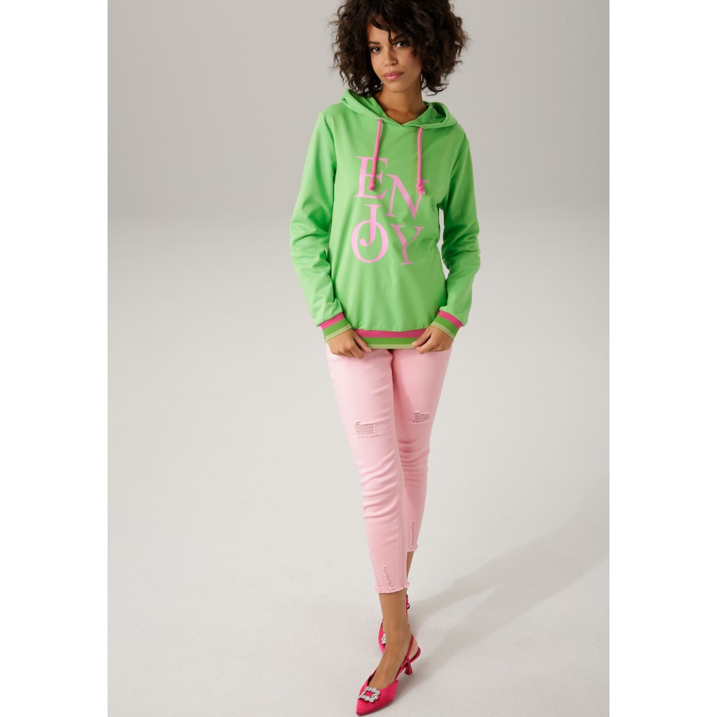 Aniston CASUAL Sweatshirt mit "ENJOY"-Schriftzug Outlet