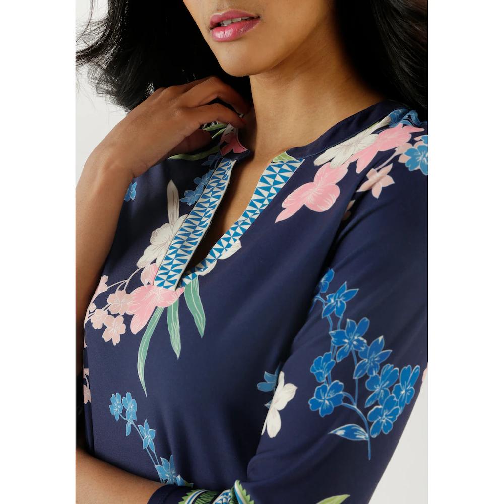 Aniston SELECTED Jerseykleid mit modisch gemusterter Zickzack Bordüre - NEUE KOLLEKTION Kostenloser Versand