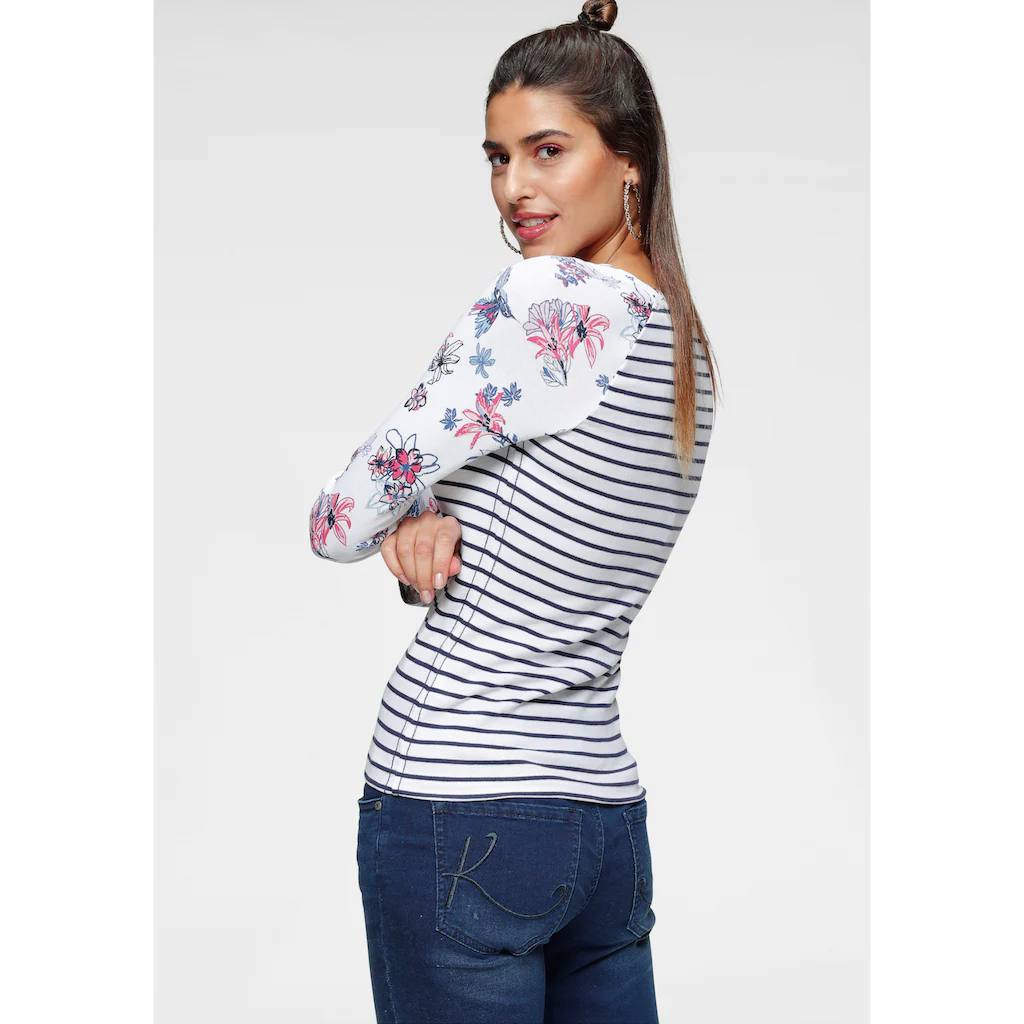 KangaROOS Langarmshirt Langarm sehr figurbetont aus Baumwolle Flash Sale