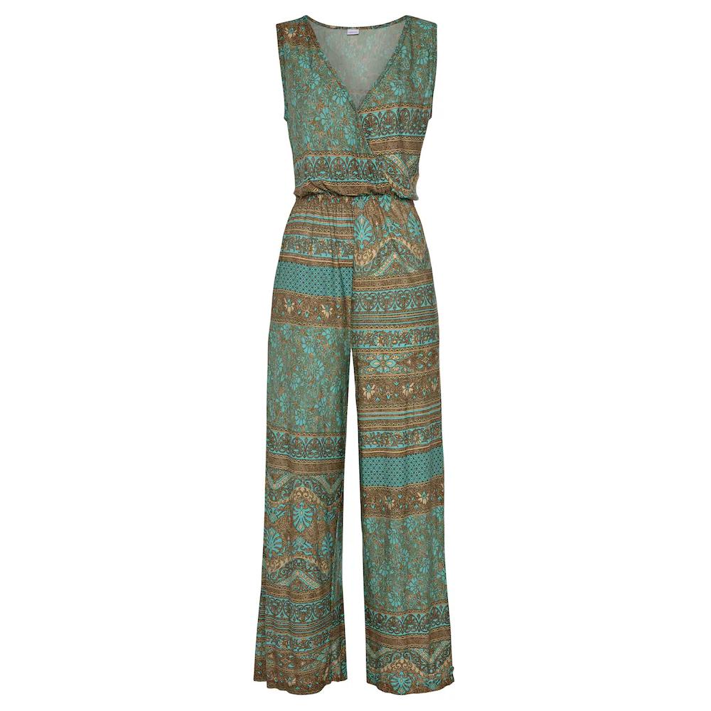 LASCANA Overall mit überlappendem V-Ausschnitt sommerlicher Jumpsuit mit Alloverprint Saisonschlussverkauf