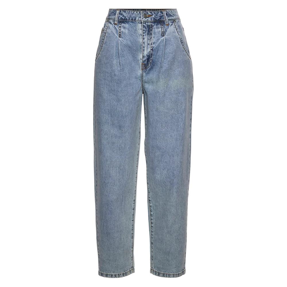 Buffalo Relax-fit-Jeans in High-Waist-Form mit Bundfalten verkürzte Länge modisch Muttertagsangebot