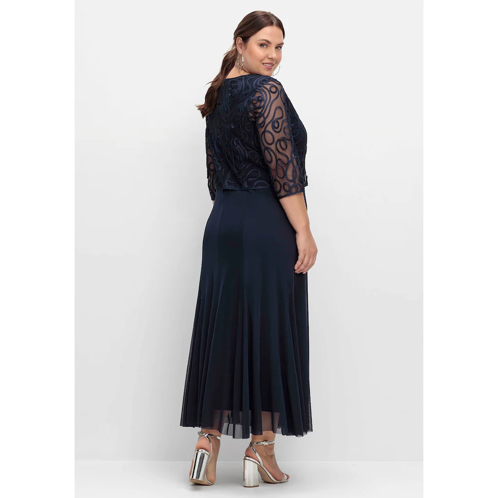 Sheego Abendkleid »Große Größen« aus Mesh mit Zierborten Online Outlet