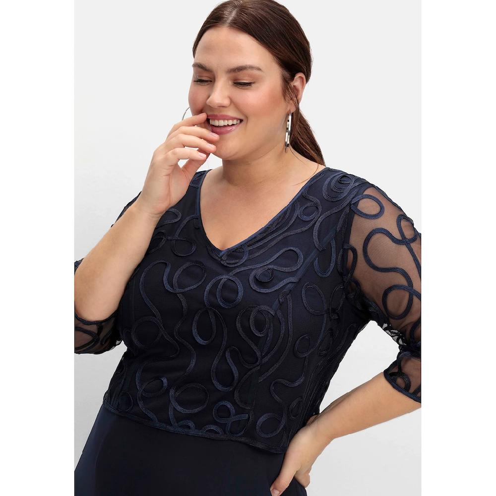 Sheego Abendkleid »Große Größen« aus Mesh mit Zierborten Online Outlet