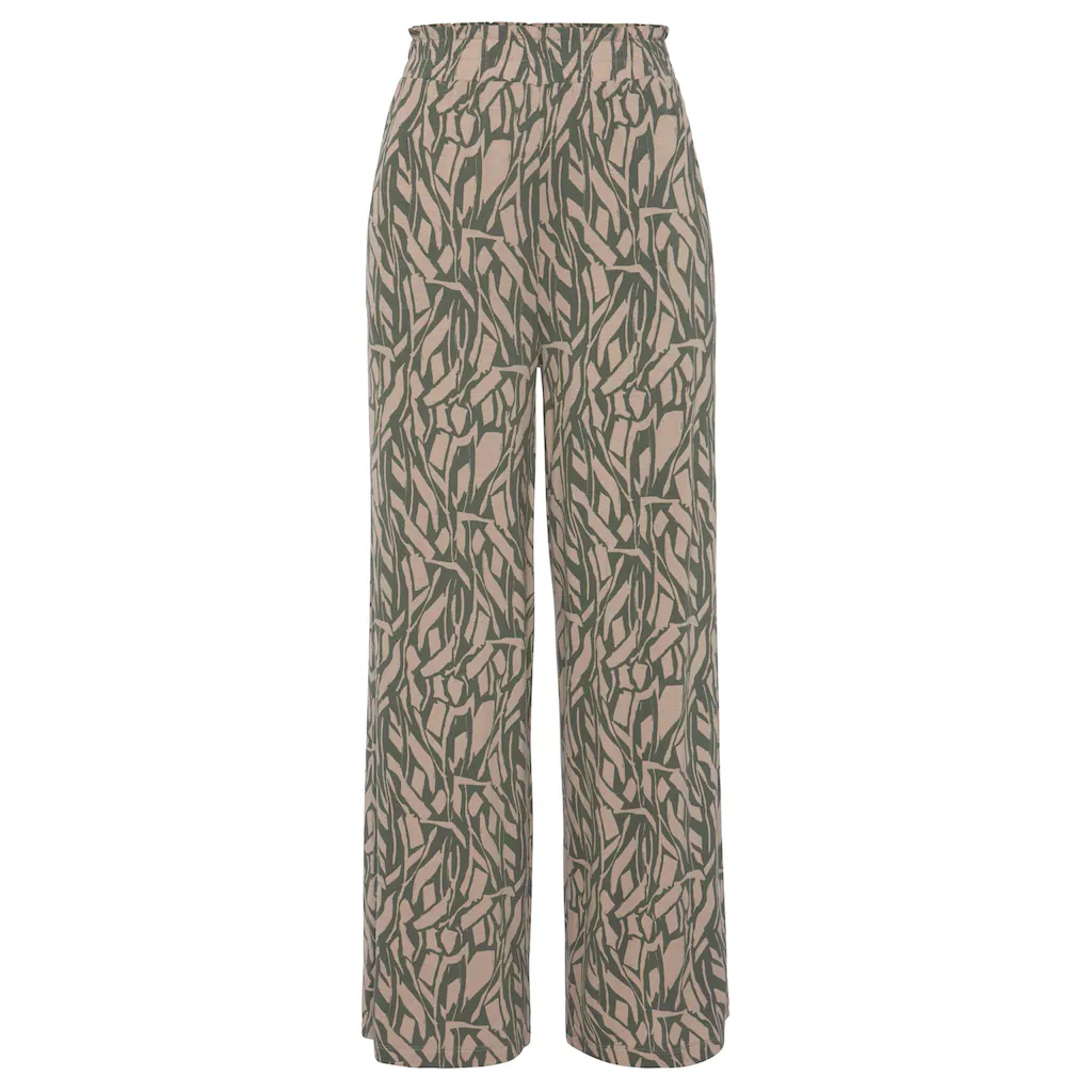 Buffalo Jerseyhose mit Alloverdruck in Paperbag-Optik Wide-Leg Neueste Stile