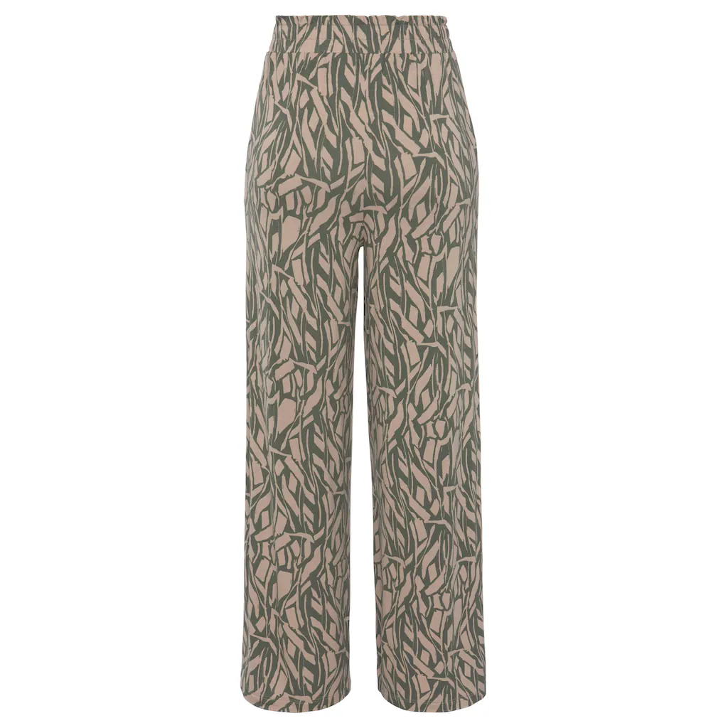 Buffalo Jerseyhose mit Alloverdruck in Paperbag-Optik Wide-Leg Neueste Stile