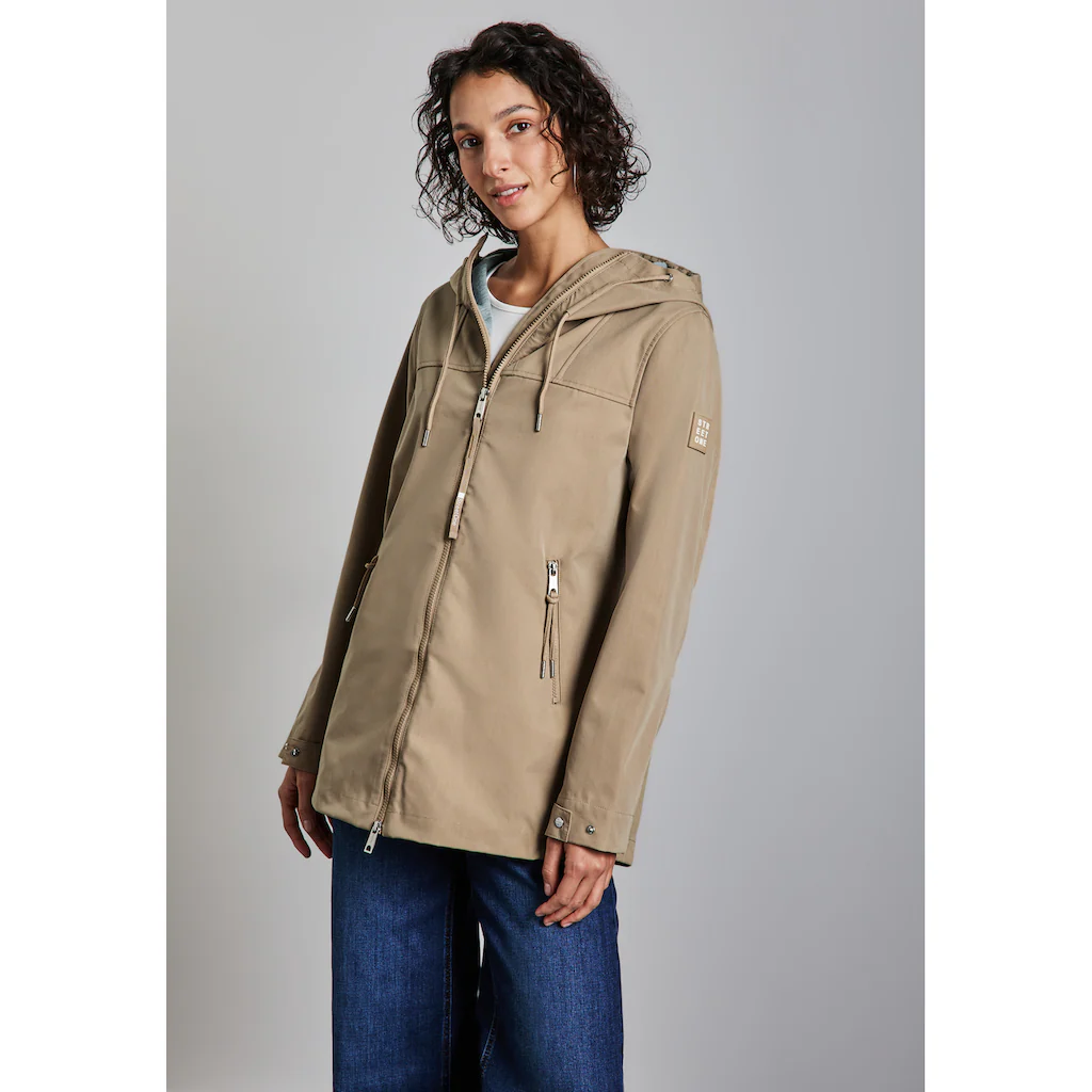 STREET ONE Kurzjacke mit Kapuze mit Kapuze mit Tunnelzugband Vierteljährliche Förderung