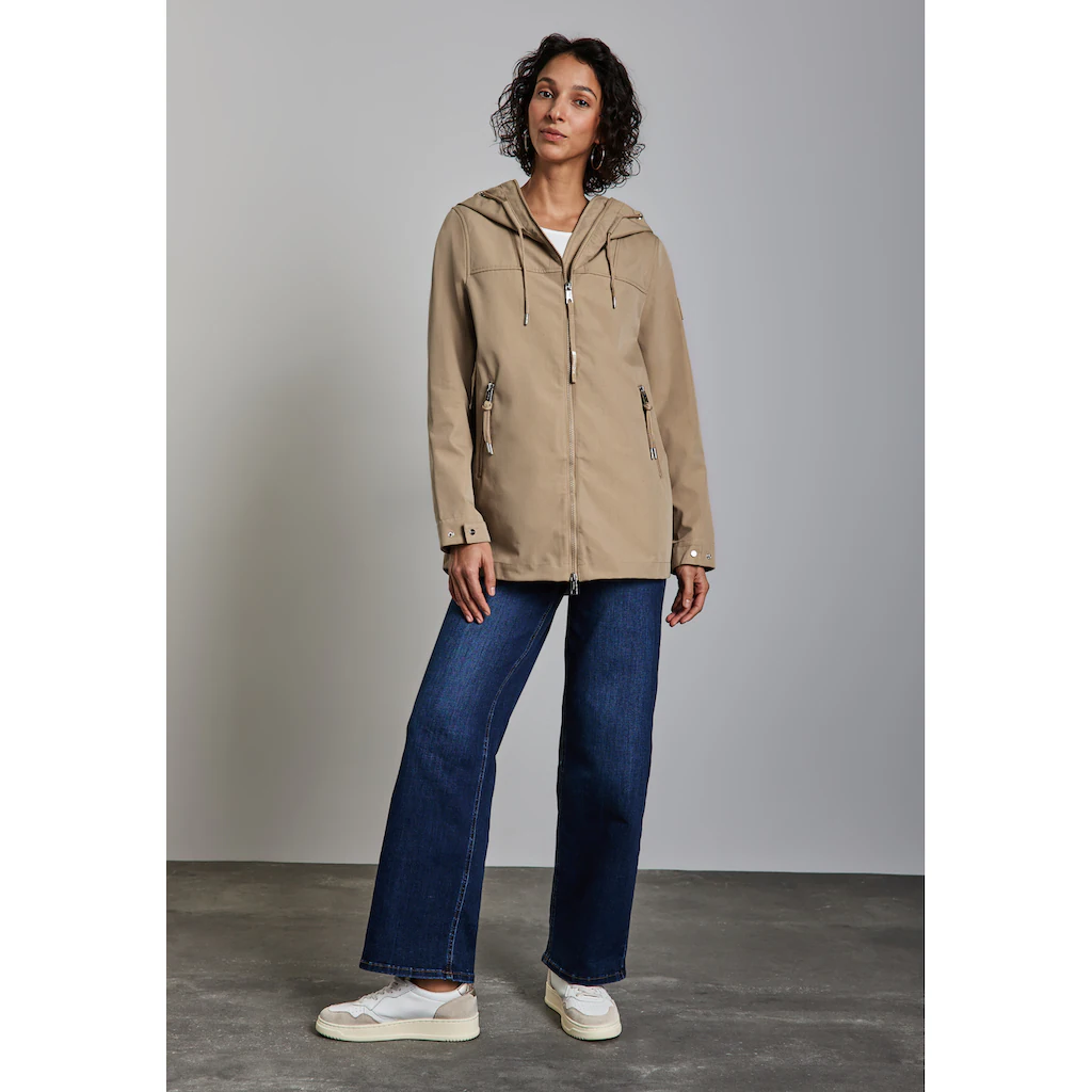 STREET ONE Kurzjacke mit Kapuze mit Kapuze mit Tunnelzugband Vierteljährliche Förderung