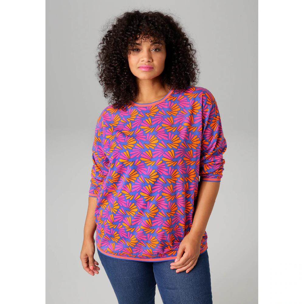 Aniston PLUS Sweatshirt mit farbenfrohen grafischen Druck - NEUE KOLLEKTION Discount Store für neue Produkte