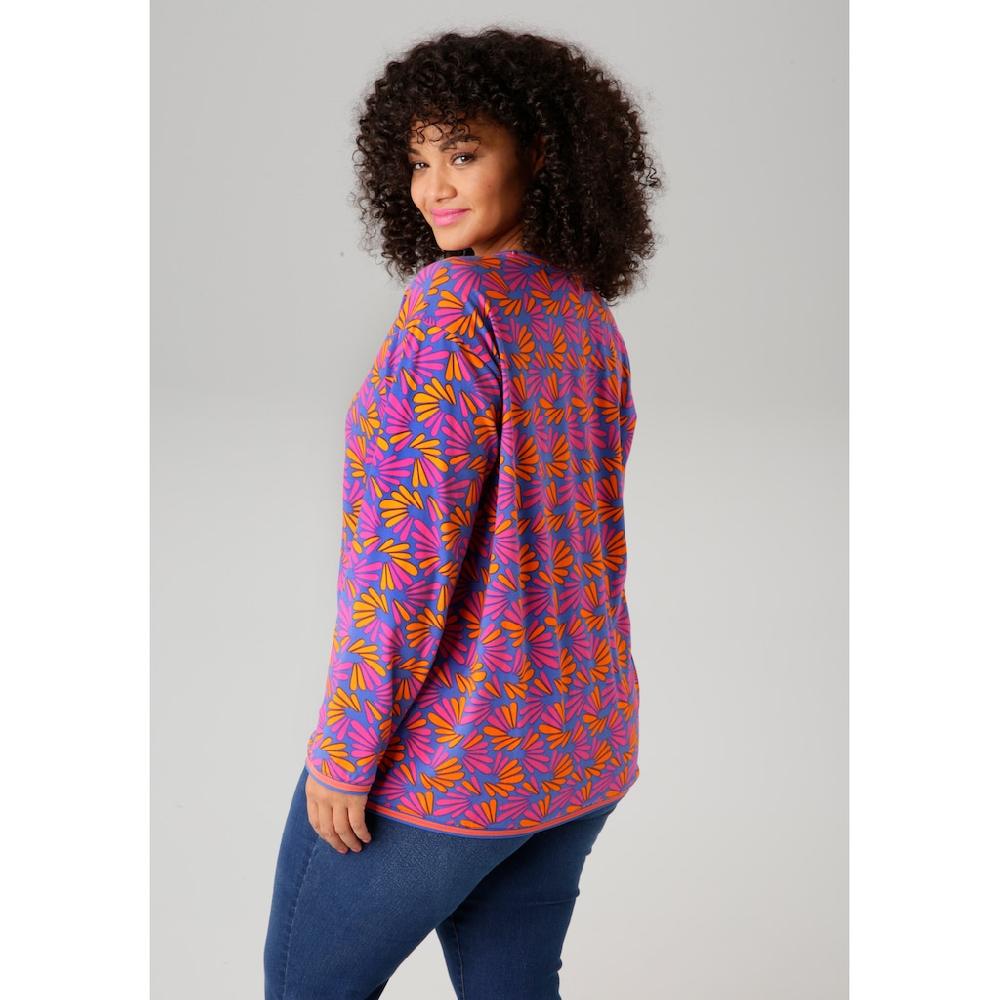 Aniston PLUS Sweatshirt mit farbenfrohen grafischen Druck - NEUE KOLLEKTION Discount Store für neue Produkte