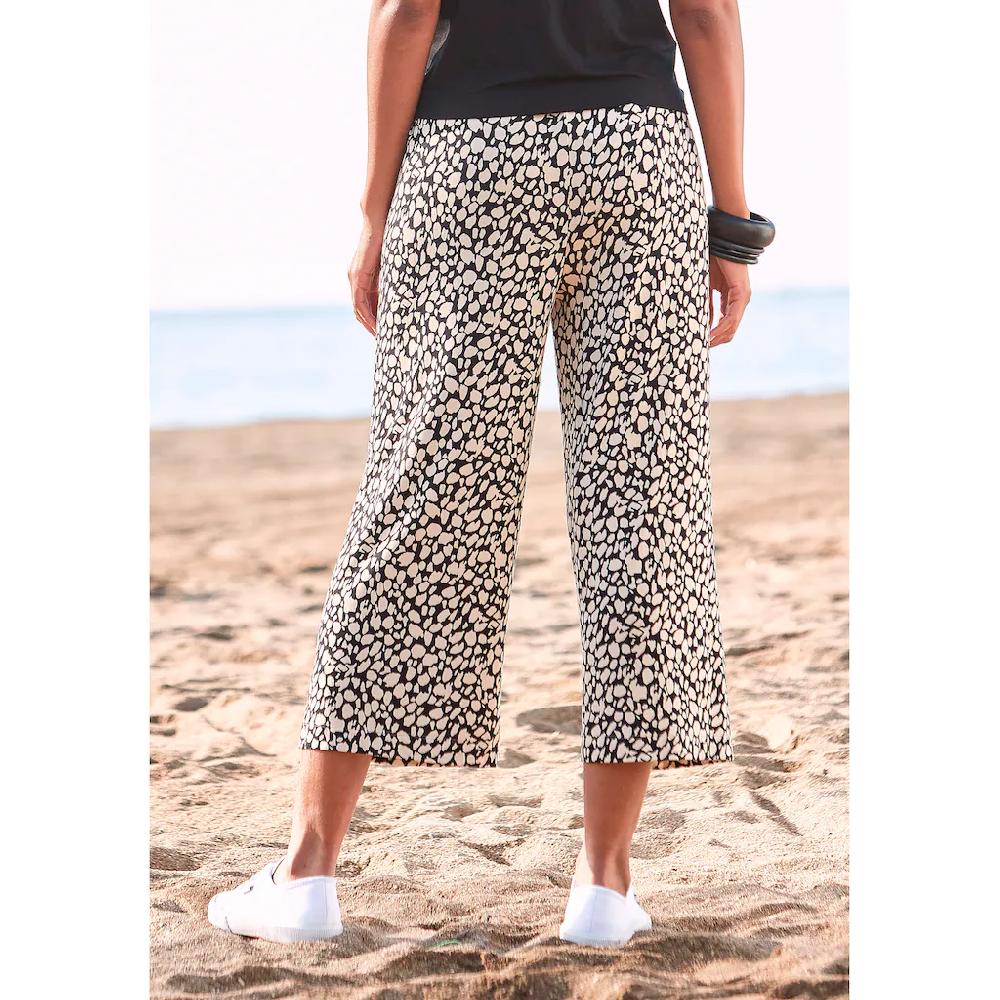 LASCANA Culotte (mit Bindegürtel) und Alloverdruck 7/8-Länge elastischer Bund Sommerhose im Angebot
