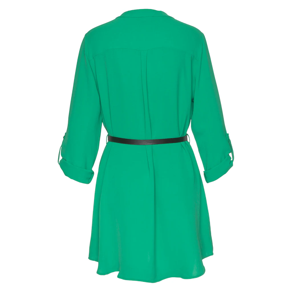 LASCANA Longbluse (mit Gürtel in Lederoptik) aus gekreppter Ware lockeres Blusenkleid elegant-chic Schlussverkauf