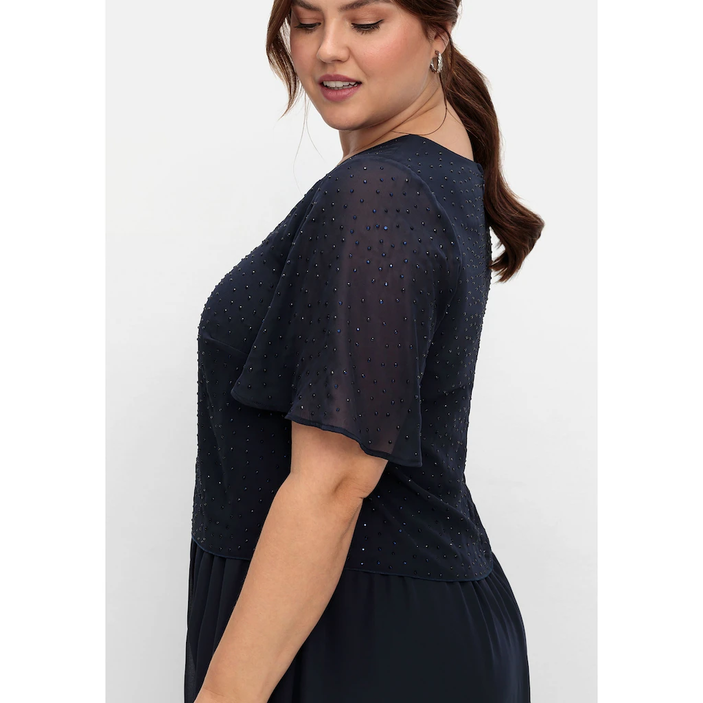 Sheego Abendkleid »Große Größen« im Lagenlook mit Schmucksteinen Sonderangebot