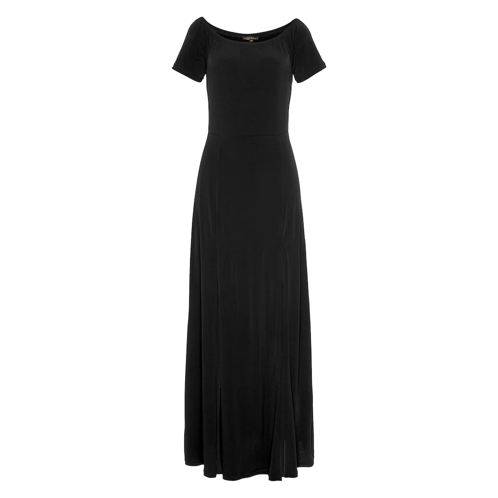 LASCANA Maxikleid mit langen Beinschlitzen und Carmenausschnitt schulterfrei Basic Günstig kaufen