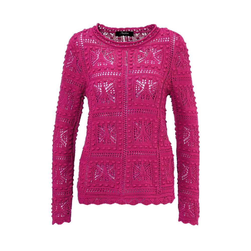 Aniston CASUAL Strickpullover im attraktiven Ajour-Muster-Mix - NEUE KOLLEKTION Großer Ausverkauf