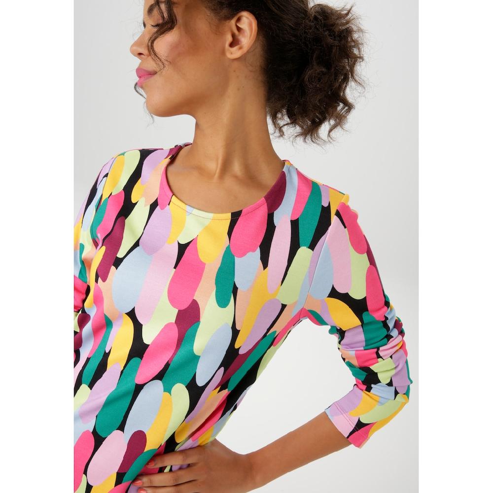 Aniston CASUAL Jerseykleid mit farbenfrohen grafischen Druck - NEUE KOLLEKTION Saisonschlussverkauf
