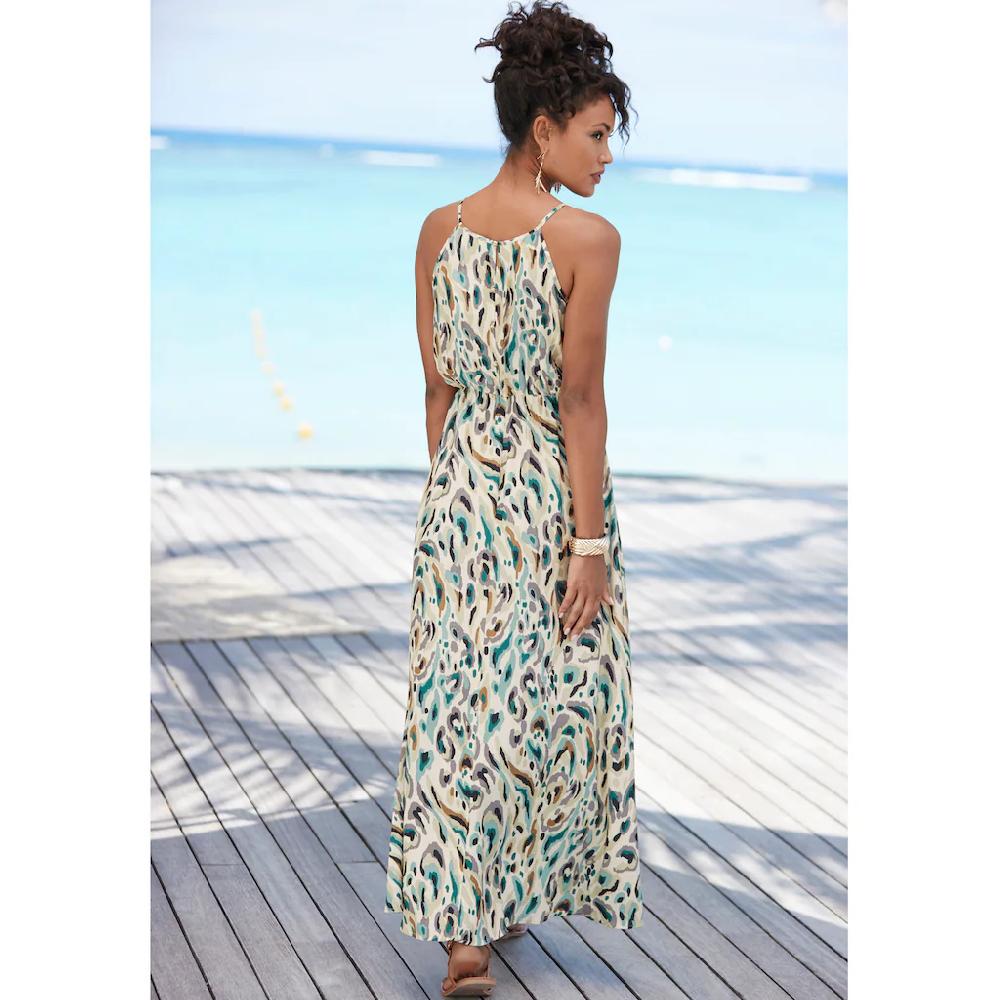 LASCANA Maxikleid aus gewebter Viskose leichtes Sommerkleid mit Alloverdruck Online Outlet