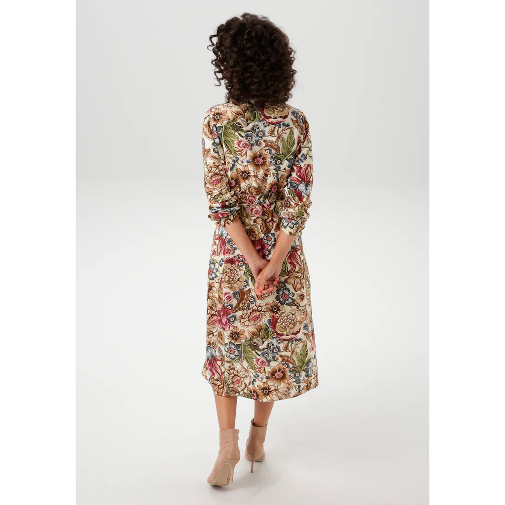 Aniston CASUAL Blusenkleid mit farbharmonischem großflächigen Blumendruck - NEUE KOLLEKTION Zeitlich begrenztes Angebot