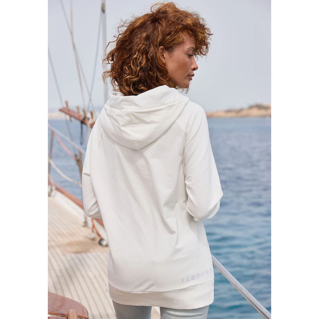 Elbsand Kapuzensweatshirt »Svana« mit Logoprint bequemer Hoodie seitliche Schlitze Blitzangebot