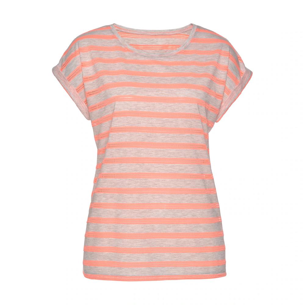 Vivance Kurzarmshirt mit transparenten Neon-Einsätzen T-Shirt lockere Passform sportlich VIP-Rabatte