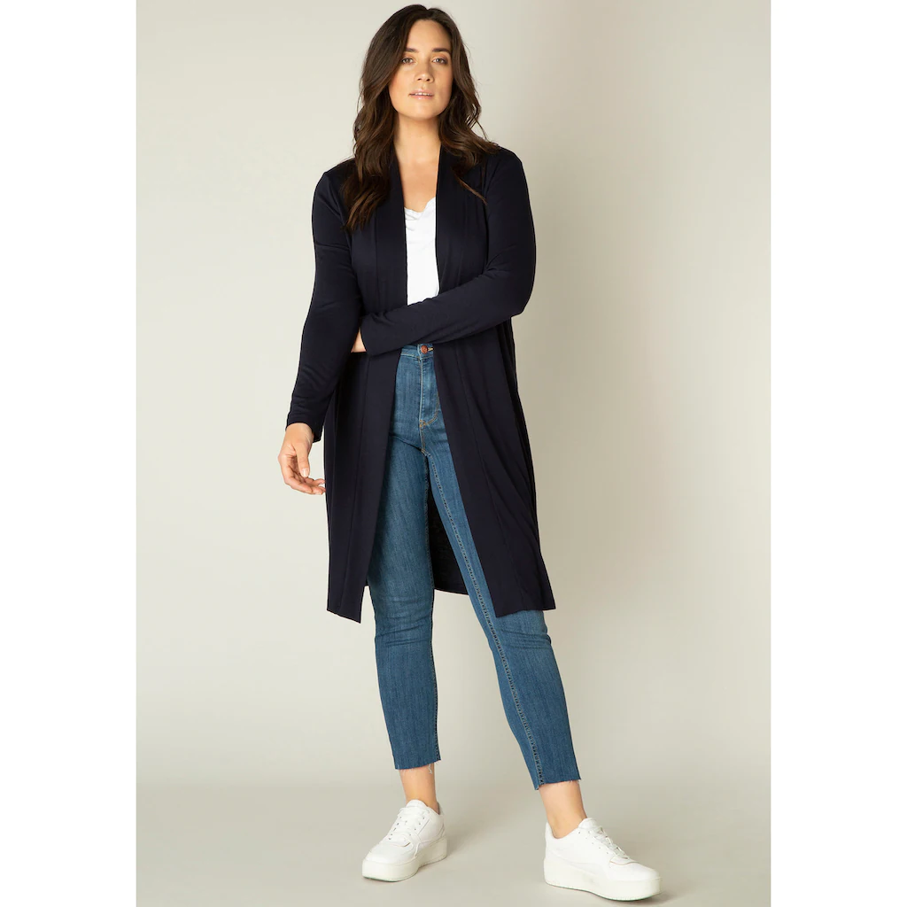 Base Level Curvy Longstrickjacke »Ayla Long« Figurumspielende weiche Strickqualität Begrenzte Freigabe