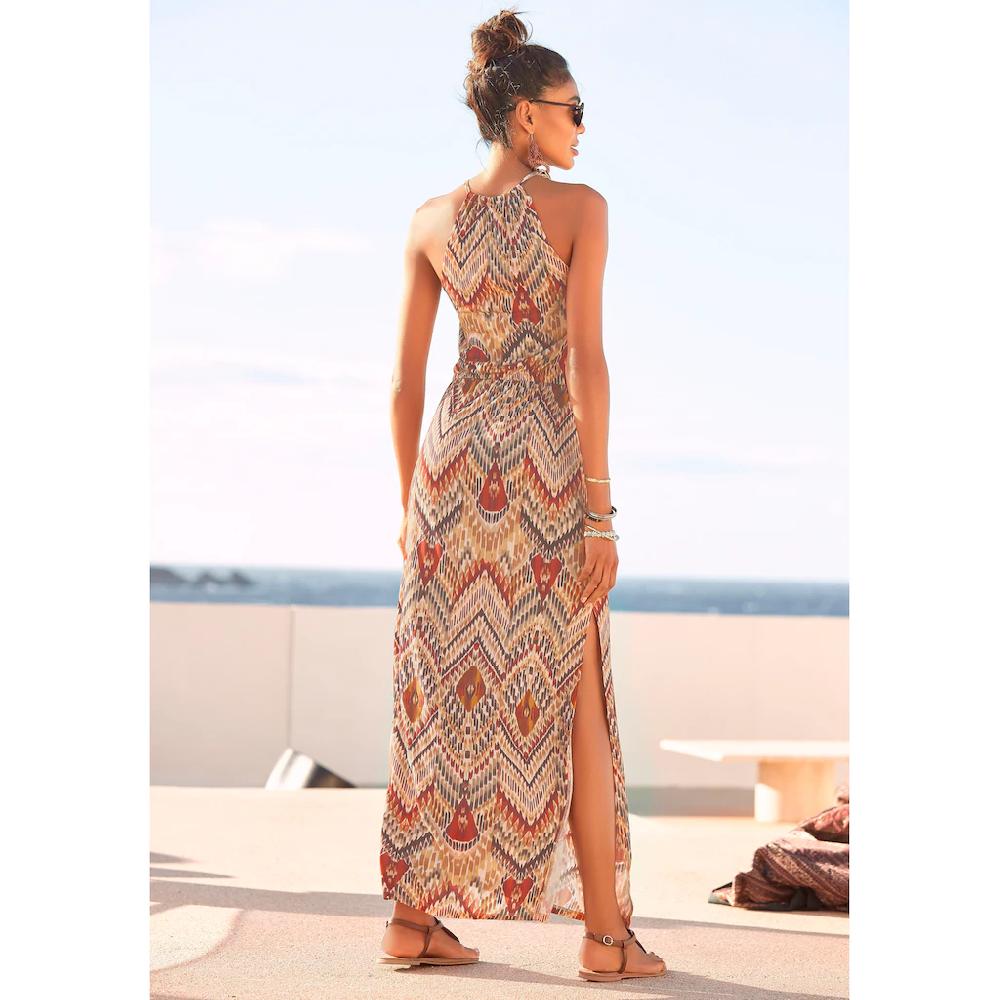 LASCANA Maxikleid mit modischem Ausschnitt im Ethnoprint Sommerkleid Strandkleid Bis zu 65% Rabatt