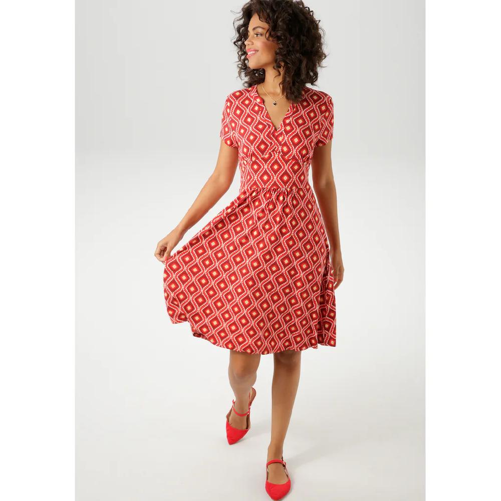 Aniston CASUAL Sommerkleid mit farbharmonischem Retro-Druck - NEUE KOLLEKTION Super Rabatt